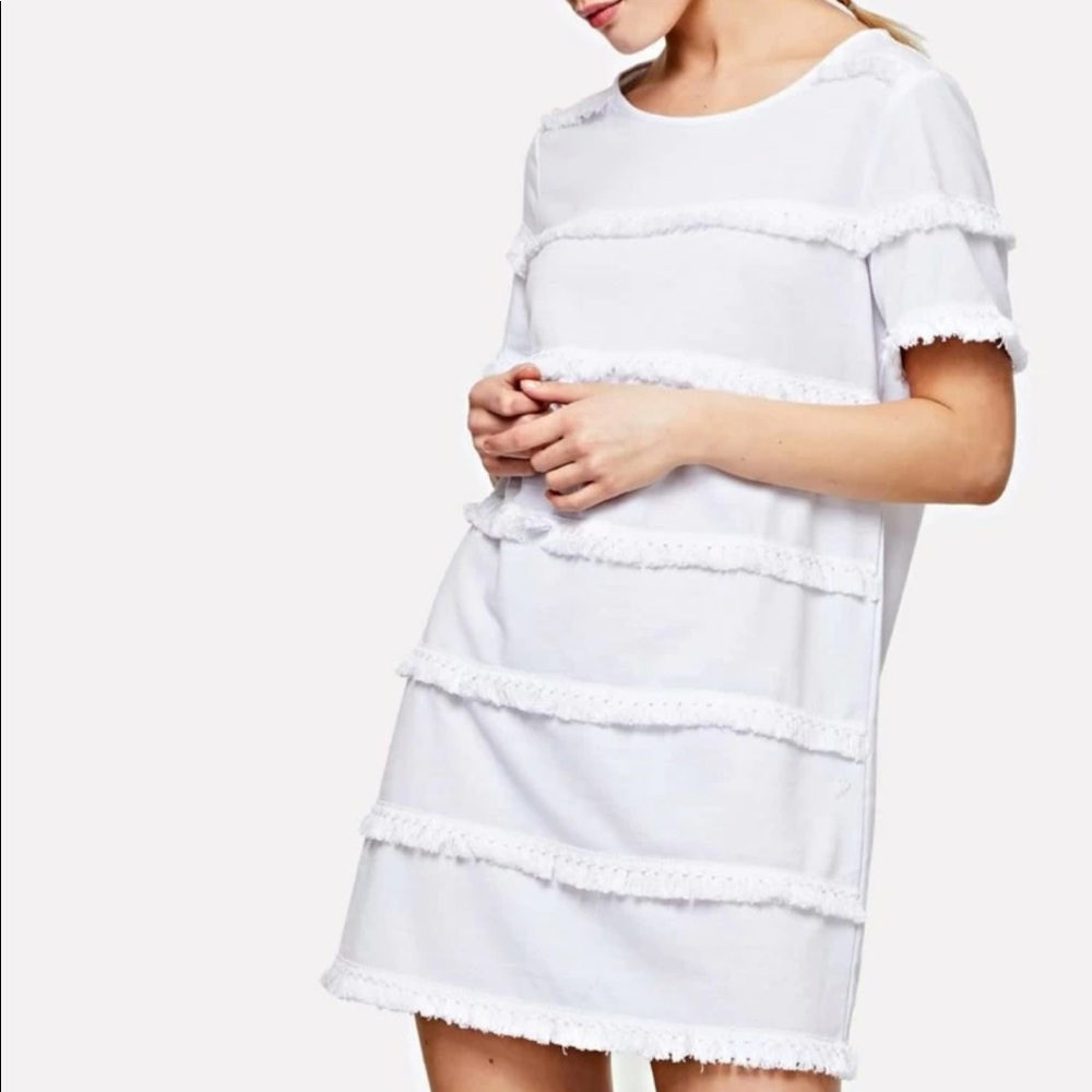 SHEIN white fringe dress